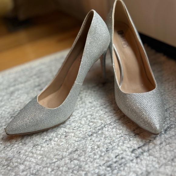 IDIFU Shoes - IDIFU Women’s Silver Glitter Formal Stiletto Heels Office Wedding